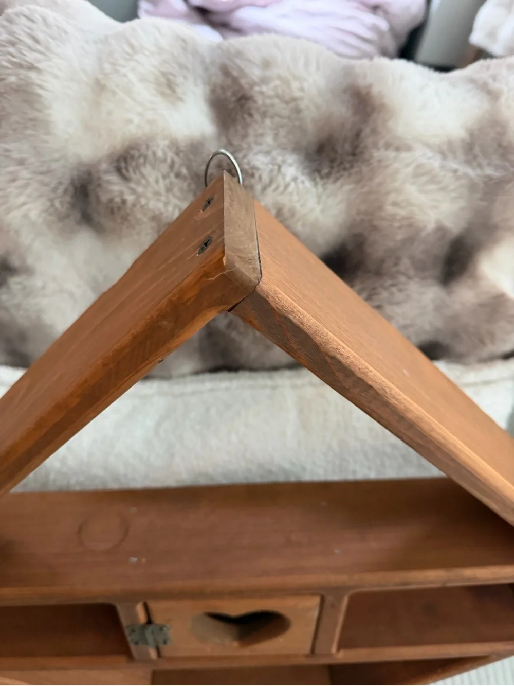 Wooden heart shelf